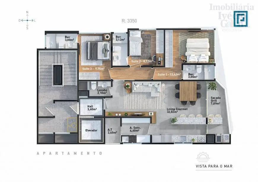 Foto 4 de Apartamento com 3 Quartos à venda, 108m² em Itacolomi, Balneário Piçarras