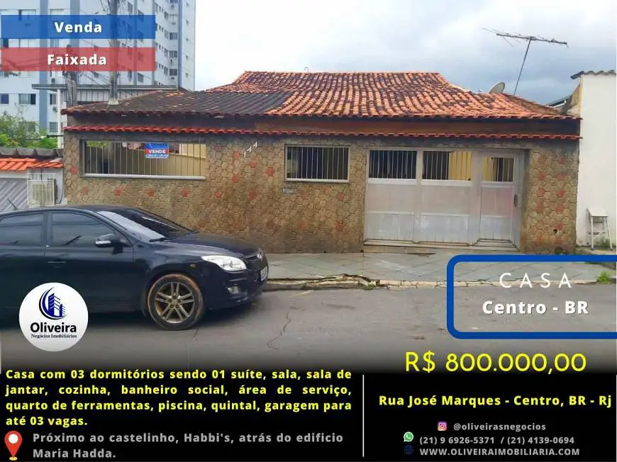 Foto 1 de Casa com 3 Quartos à venda, 620m² em Vila Sousa, Belford Roxo
