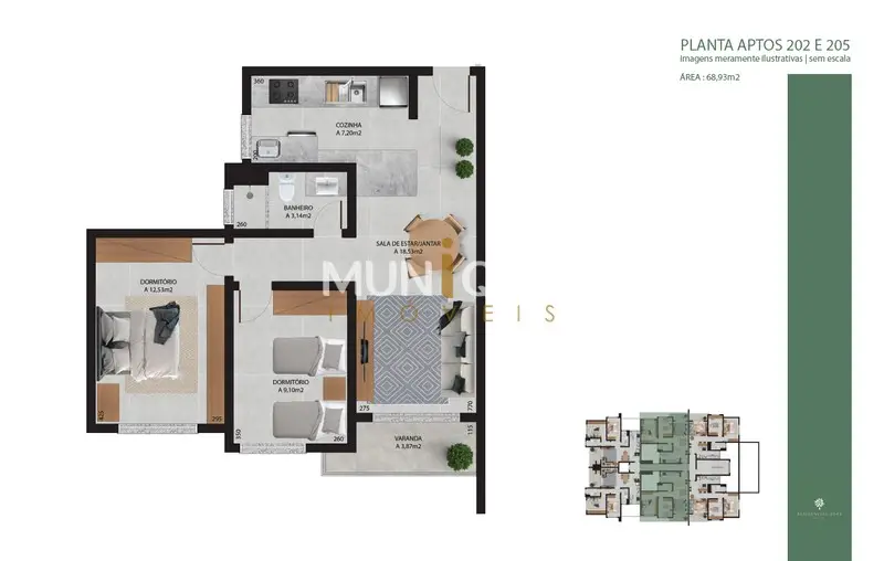 Foto 5 de Apartamento com 2 Quartos à venda, 69m² em Jardim Buhler, Ivoti