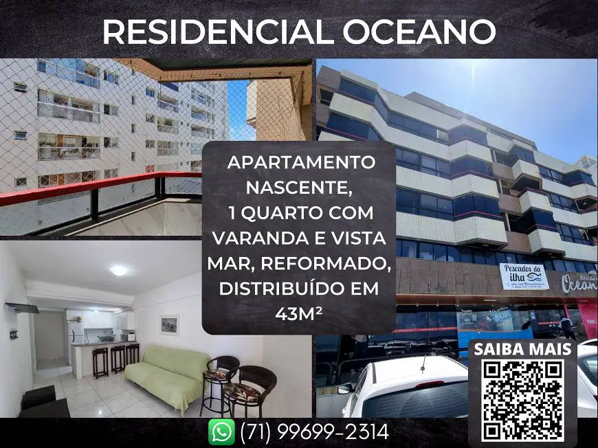 Foto 1 de Apartamento com 1 Quarto à venda, 43m² em Pituba, Salvador