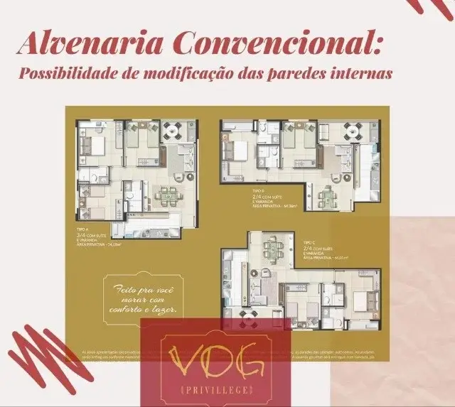 Foto 3 de Apartamento com 3 Quartos à venda, 74m² em Candeias, Vitória da Conquista