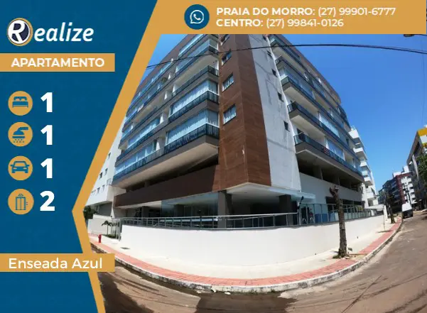 Foto 1 de Apartamento com 1 Quarto à venda, 61m² em Enseada Azul, Guarapari
