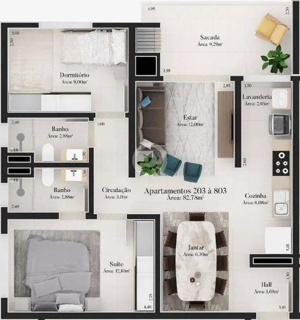 Foto 4 de Apartamento com 2 Quartos à venda, 82m² em Centro, Ivoti