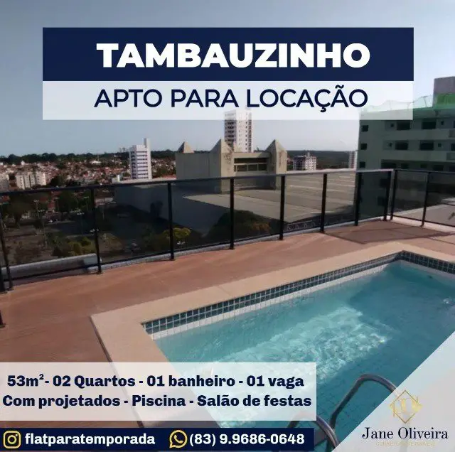 Foto 1 de Apartamento com 2 Quartos para alugar, 53m² em Tambauzinho, João Pessoa