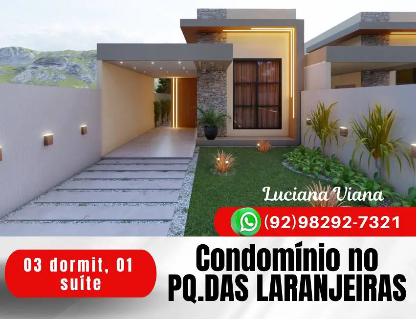 Foto 1 de Casa de Condomínio com 3 Quartos à venda, 86m² em Flores, Manaus