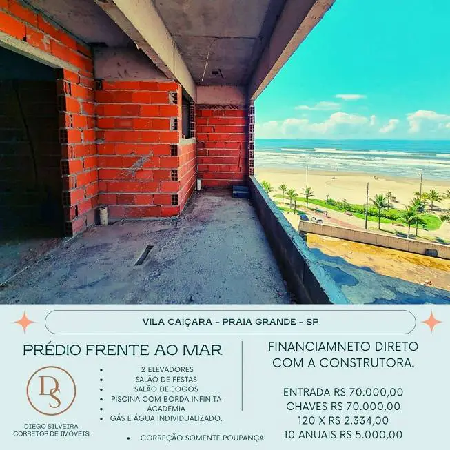 Foto 1 de Apartamento com 2 Quartos à venda, 75m² em Maracanã, Praia Grande