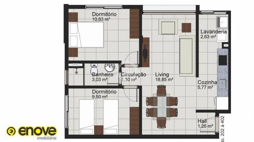Foto 5 de Apartamento com 1 Quarto à venda, 50m² em Uniao, Estância Velha