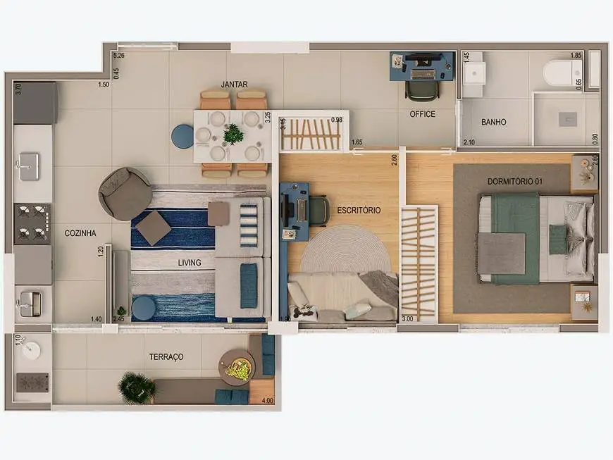 Foto 3 de Apartamento com 2 Quartos à venda, 52m² em Bethaville, Barueri