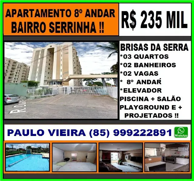 Foto 1 de Apartamento com 3 Quartos à venda, 67m² em Serrinha, Fortaleza