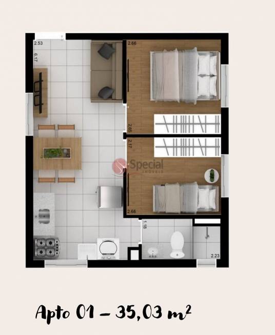 Foto 1 de Apartamento com 2 Quartos à venda, 33m² em Tatuapé, São Paulo