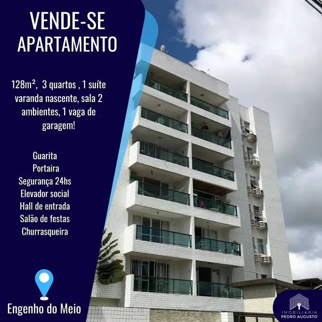 Foto 1 de Apartamento com 3 Quartos à venda, 128m² em Engenho do Meio, Recife