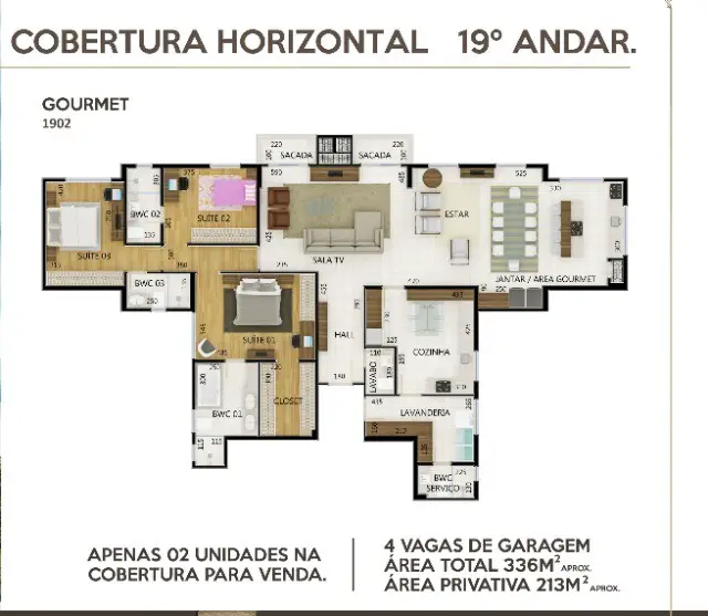 Foto 2 de Apartamento com 3 Quartos à venda, 336m² em Centro, Cascavel