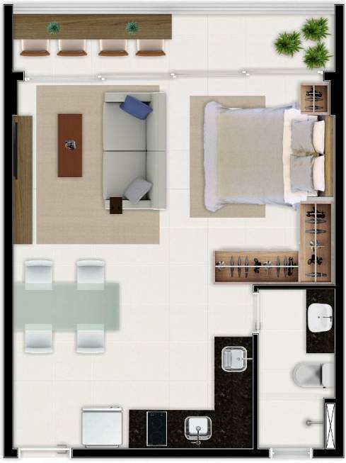 Foto 2 de Apartamento com 1 Quarto à venda, 37m² em Aldeota, Fortaleza