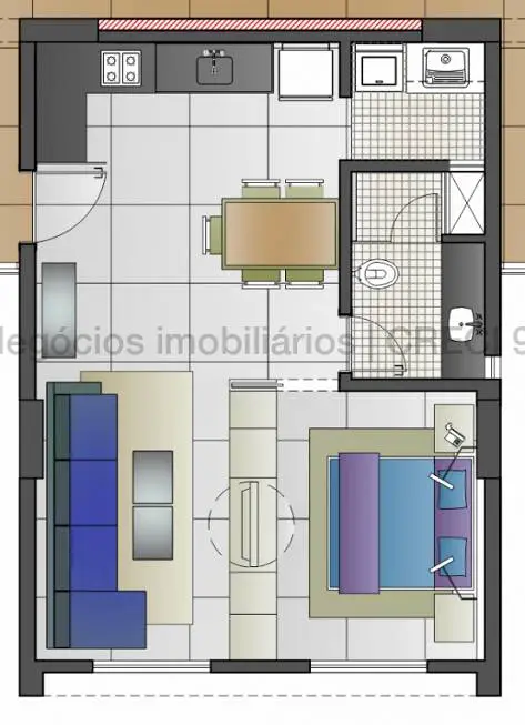 Foto 2 de Apartamento com 1 Quarto à venda, 50m² em Jardim dos Estados, Campo Grande
