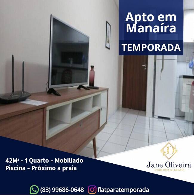 Foto 1 de Apartamento com 1 Quarto para alugar, 42m² em Manaíra, João Pessoa