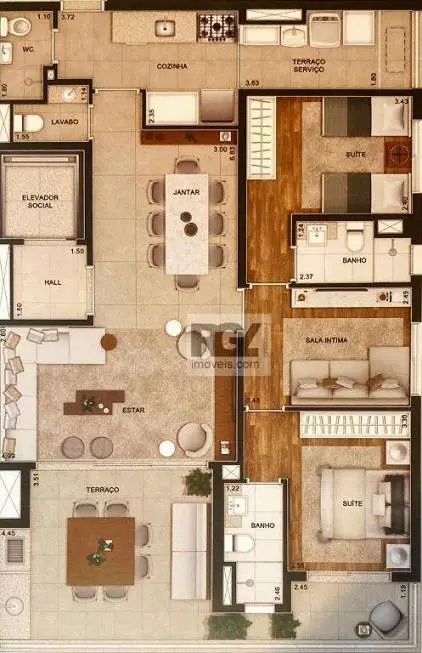 Foto 2 de Apartamento com 2 Quartos à venda, 115m² em Indianópolis, São Paulo
