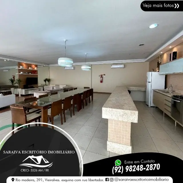 Foto 3 de Apartamento com 3 Quartos à venda, 218m² em Flores, Manaus