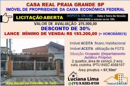 Foto 1 de Casa com 2 Quartos à venda, 97m² em Jardim Real, Praia Grande