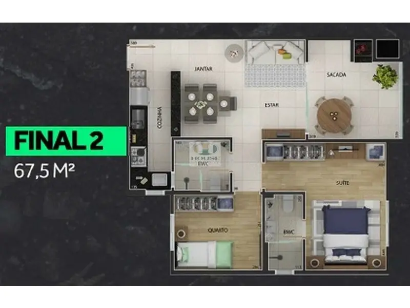 Foto 4 de Apartamento com 2 Quartos à venda, 67m² em Cristo Rei, Curitiba