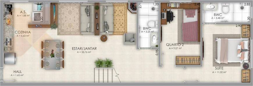 Foto 5 de Apartamento com 3 Quartos à venda, 81m² em Centro, Pinhais