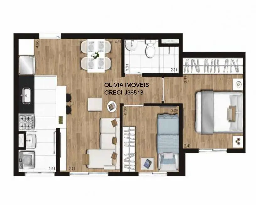 Foto 4 de Apartamento com 2 Quartos à venda, 40m² em Vila Marari, São Paulo
