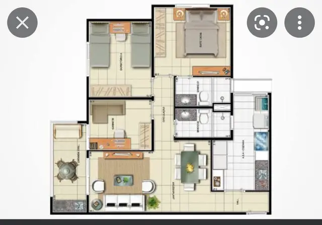 Foto 2 de Apartamento com 3 Quartos à venda, 75m² em Flores, Manaus
