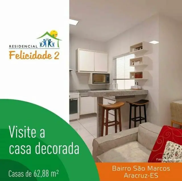 Foto 1 de Casa com 2 Quartos à venda, 62m² em Cupido, Aracruz