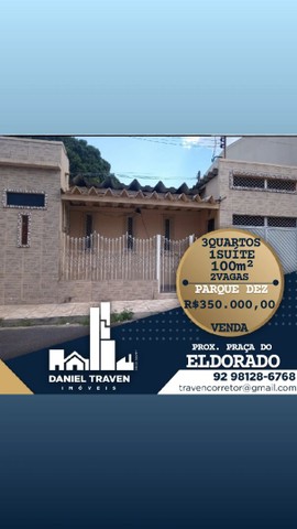 Foto 1 de Casa com 3 Quartos à venda, 100m² em Parque Dez de Novembro, Manaus