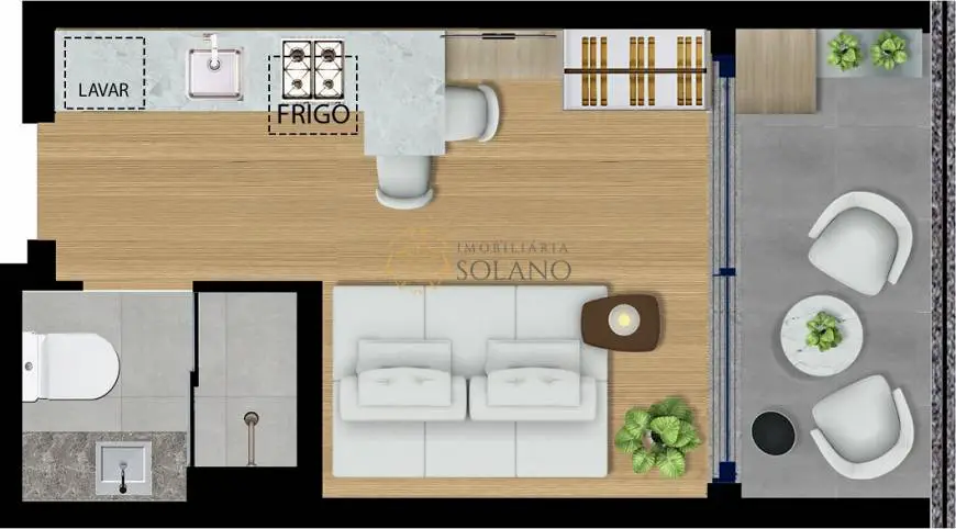 Foto 3 de Apartamento com 1 Quarto à venda, 19m² em Centro, Curitiba