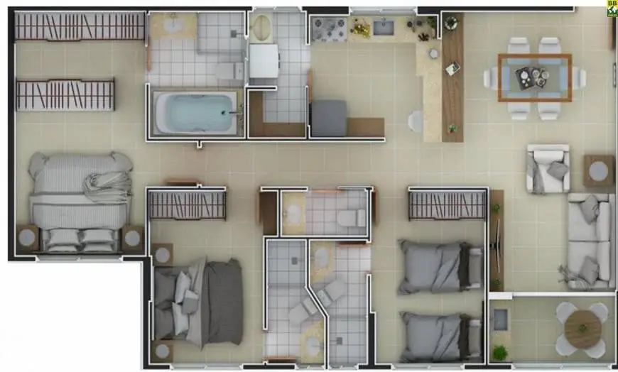 Foto 1 de Apartamento com 3 Quartos à venda, 92m² em Neópolis, Natal