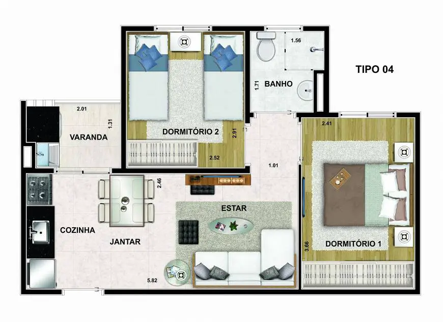 Foto 1 de Apartamento com 2 Quartos à venda, 42m² em Jardim Wanel Ville II, Sorocaba