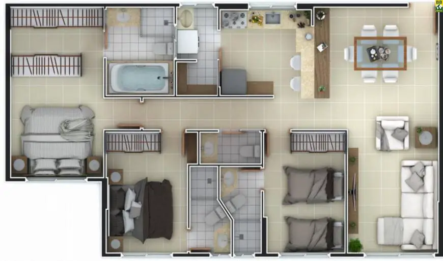 Foto 1 de Apartamento com 3 Quartos à venda, 90m² em Neópolis, Natal