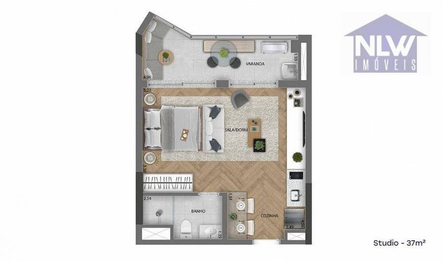 Foto 1 de Apartamento com 1 Quarto à venda, 37m² em Centro, Osasco