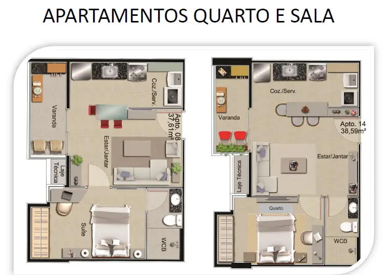 Foto 3 de Apartamento com 1 Quarto à venda, 39m² em Jaraguá, Maceió