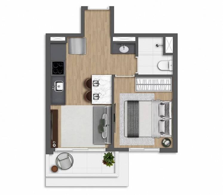 Foto 1 de Apartamento com 1 Quarto à venda, 29m² em Pinheiros, São Paulo