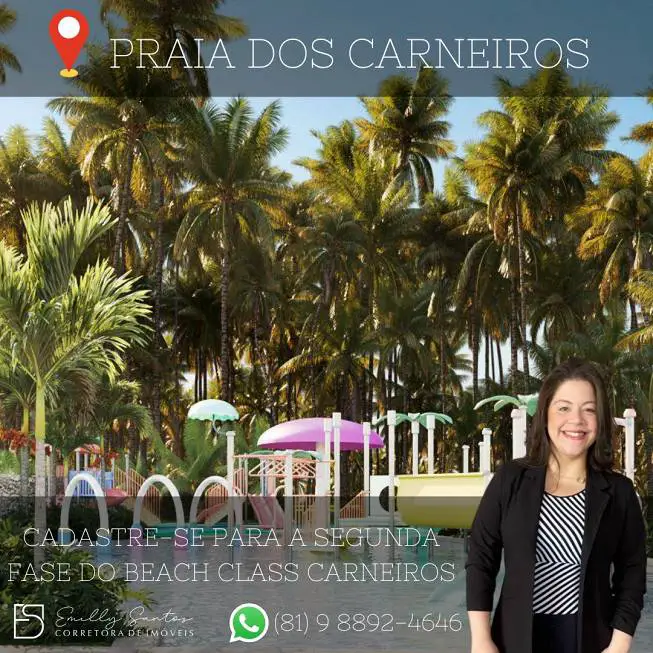 Foto 1 de Apartamento com 1 Quarto à venda, 44m² em Praia dos Carneiros, Tamandare