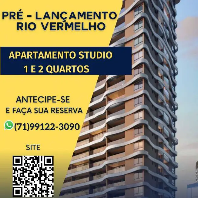 Foto 2 de Apartamento com 1 Quarto à venda, 37m² em Rio Vermelho, Salvador