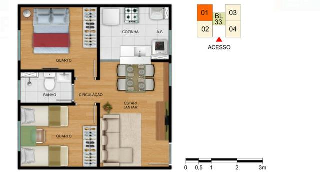 Foto 4 de Apartamento com 2 Quartos à venda, 42m² em Asteca São Benedito, Santa Luzia