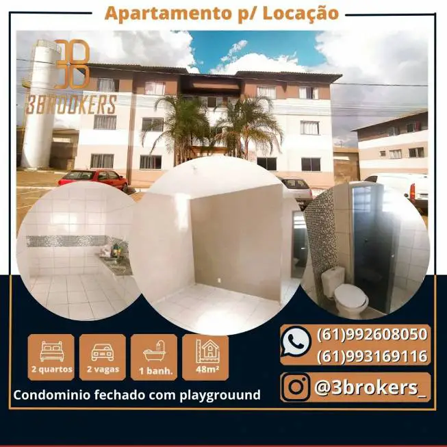 Foto 1 de Apartamento com 2 Quartos para alugar, 48m² em Chácaras Anhanguera, Valparaíso de Goiás