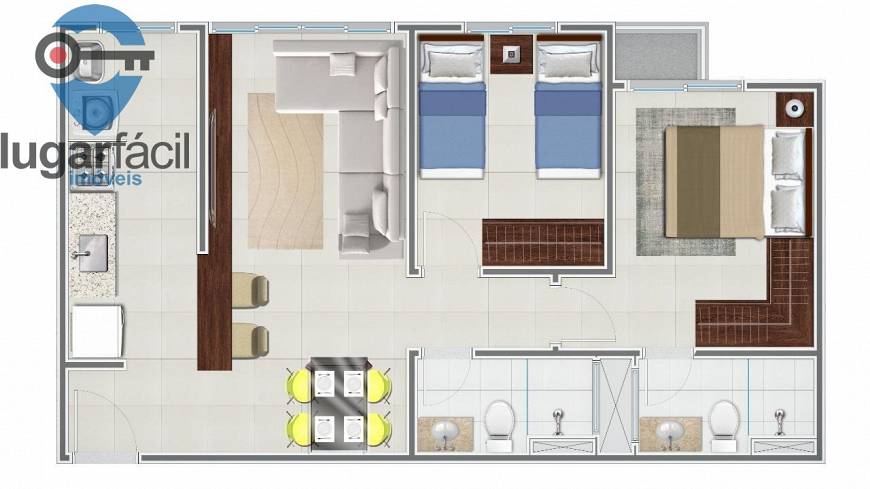 Foto 3 de Apartamento com 2 Quartos à venda, 55m² em Jardim Novo Mundo, Goiânia