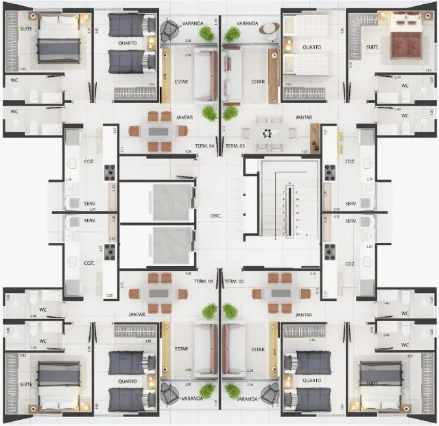 Foto 4 de Apartamento com 2 Quartos à venda, 62m² em Jardim Tavares, Campina Grande