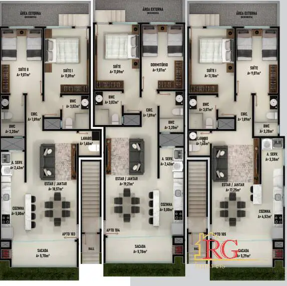 Foto 5 de Apartamento com 2 Quartos à venda, 69m² em Meia Praia, Navegantes