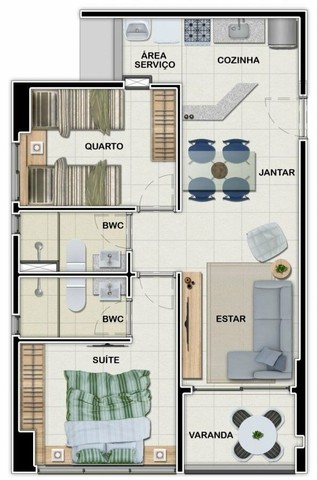 Foto 3 de Apartamento com 2 Quartos à venda, 54m² em Pina, Recife