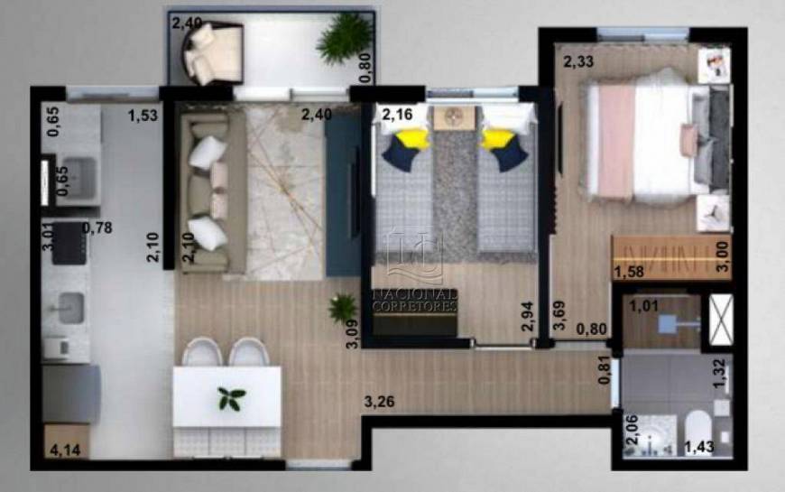Foto 2 de Apartamento com 2 Quartos à venda, 47m² em Vila Camilopolis, Santo André