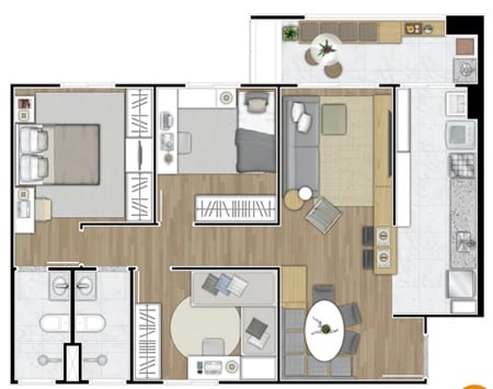 Foto 1 de Apartamento com 3 Quartos à venda, 82m² em Balneario Tropical, Paulínia