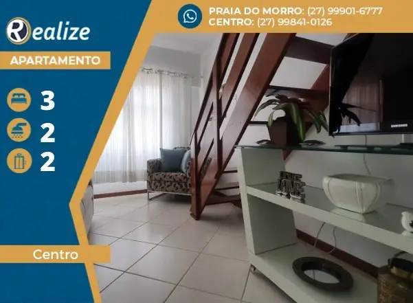 Foto 1 de Apartamento com 3 Quartos à venda, 85m² em Centro, Guarapari