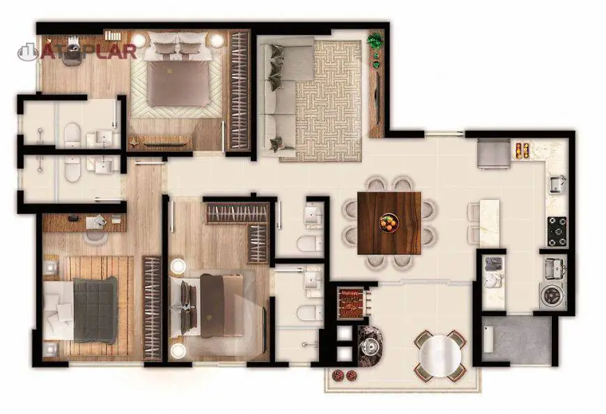 Foto 2 de Apartamento com 3 Quartos à venda, 119m² em Centro, Itapema