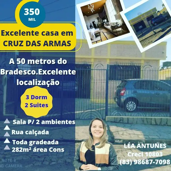 Foto 1 de Apartamento com 3 Quartos à venda, 250m² em Cruz das Armas, João Pessoa