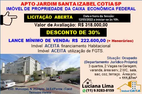 Foto 1 de Apartamento com 3 Quartos à venda, 111m² em Jardim Santa Izabel, Cotia