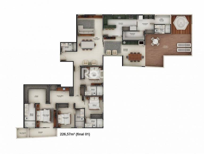 Foto 5 de Apartamento com 3 Quartos à venda, 110m² em Martins, Uberlândia